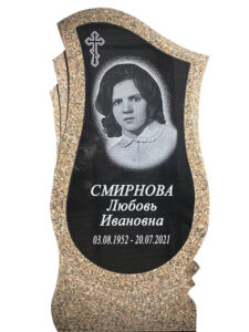 Комбинированный памятник из серого гранита в Краснодаре